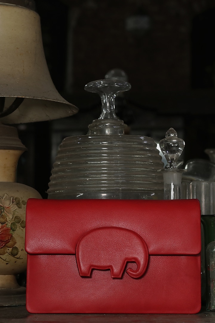 Red Genuine Leather Handbag by SAURAV GHOSH
