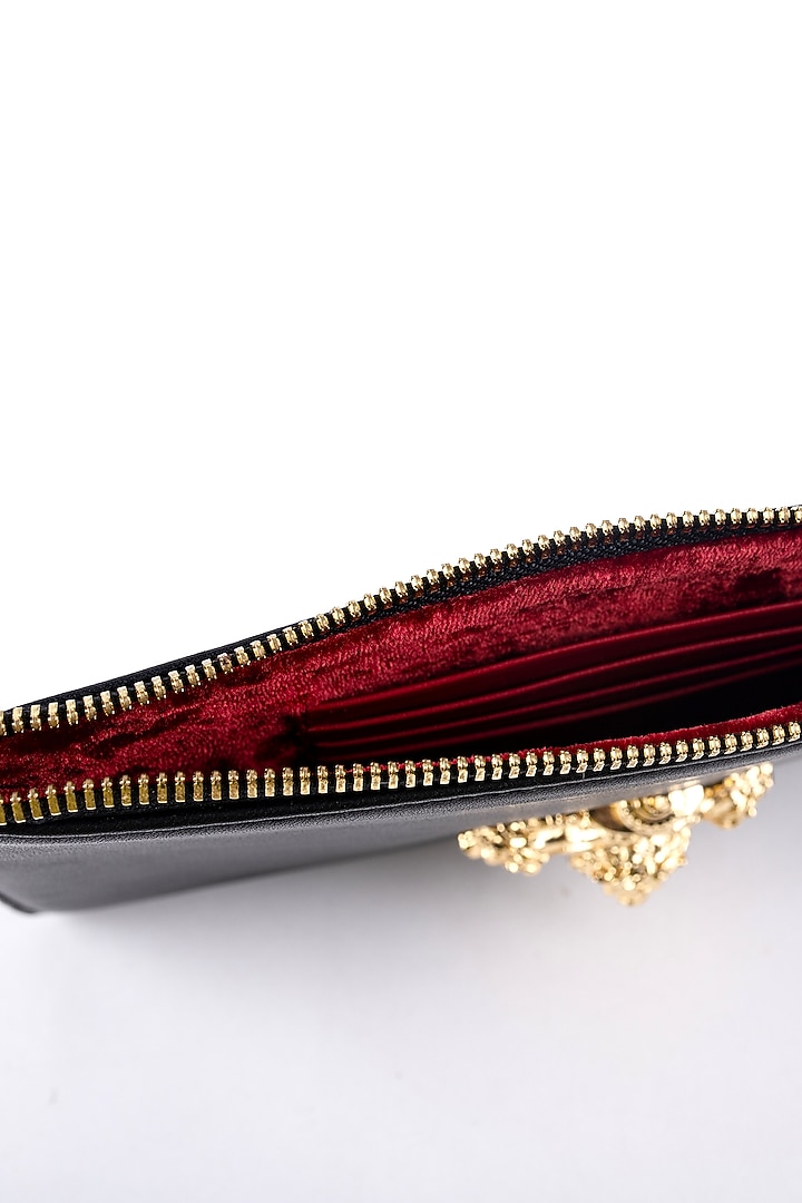 Black Genuine Leather Clutch by SAURAV GHOSH at Pernia's Pop Up Shop