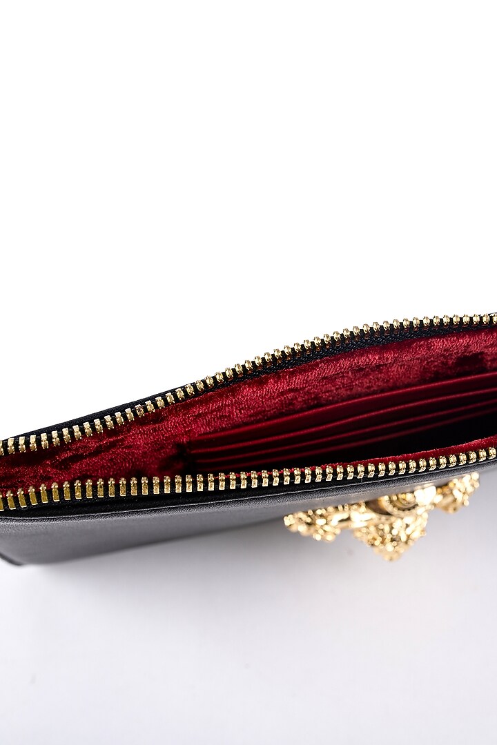Black Genuine Leather Clutch by SAURAV GHOSH at Pernia's Pop Up Shop