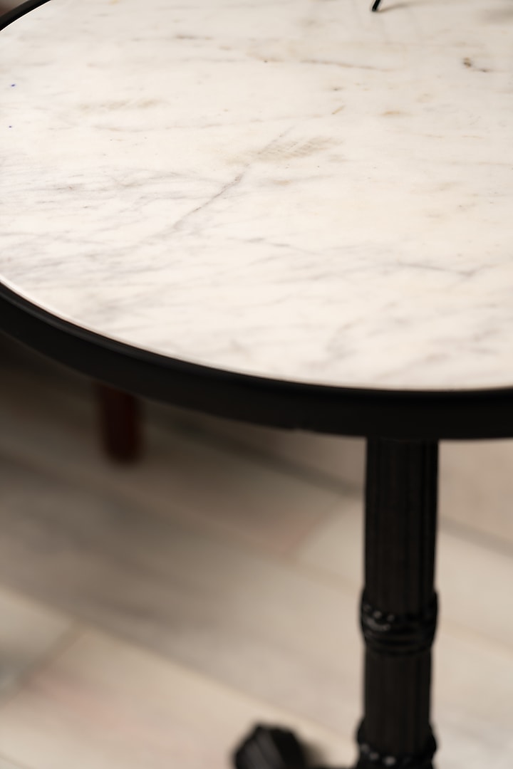 White & Black Table In Marble by SG Home at Pernia's Pop Up Shop