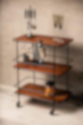 Brown & Black Wooden Bar Trolley by SG Home at Pernia's Pop Up Shop