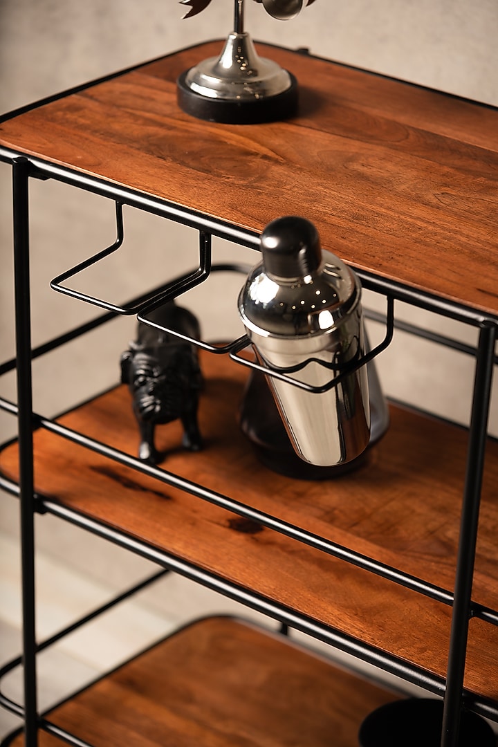 Brown & Black Wooden Bar Trolley by SG Home at Pernia's Pop Up Shop