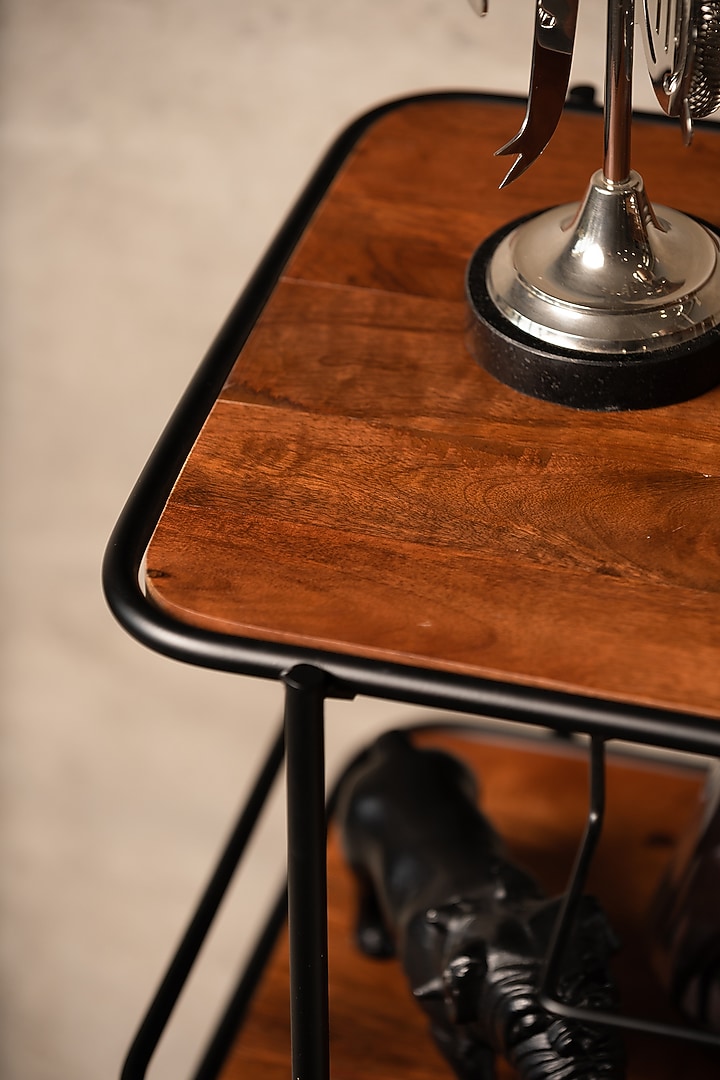 Brown & Black Wooden Bar Trolley by SG Home at Pernia's Pop Up Shop