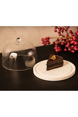 White Marble & Glass Cloche by SG Home