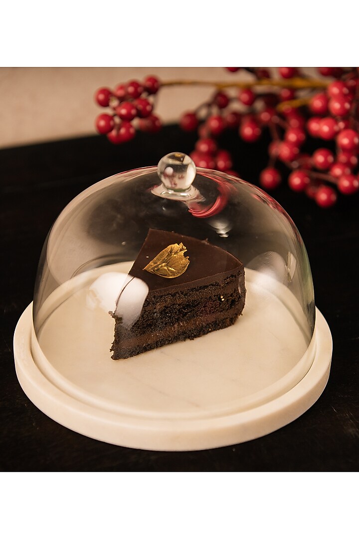 White Marble & Glass Cloche by SG Home at Pernia's Pop Up Shop
