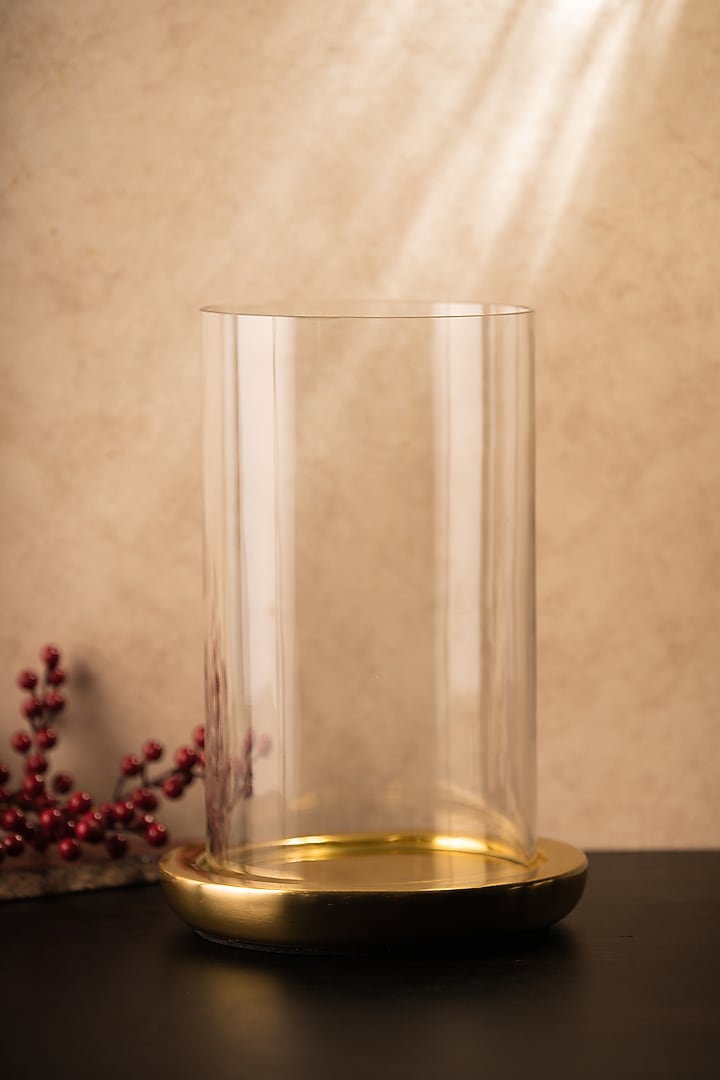 Golden Metal & Glass Hurricane by SG Home at Pernia's Pop Up Shop