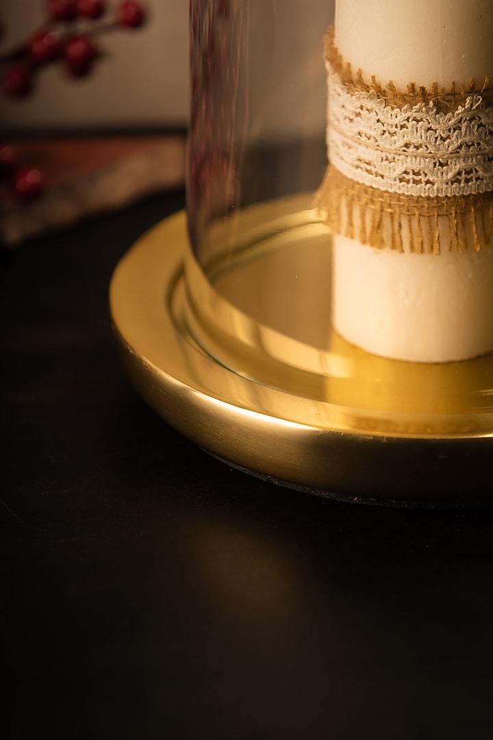 Golden Metal & Glass Hurricane by SG Home at Pernia's Pop Up Shop