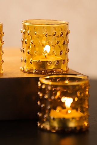 Amber Bubble Glass Votives (Set Of 6) by SG Home