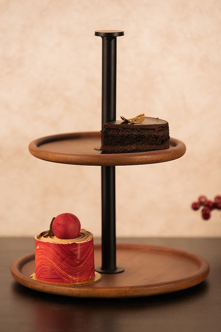 Black Metal & Wood Tea Stand by SG Home at Pernia's Pop Up Shop