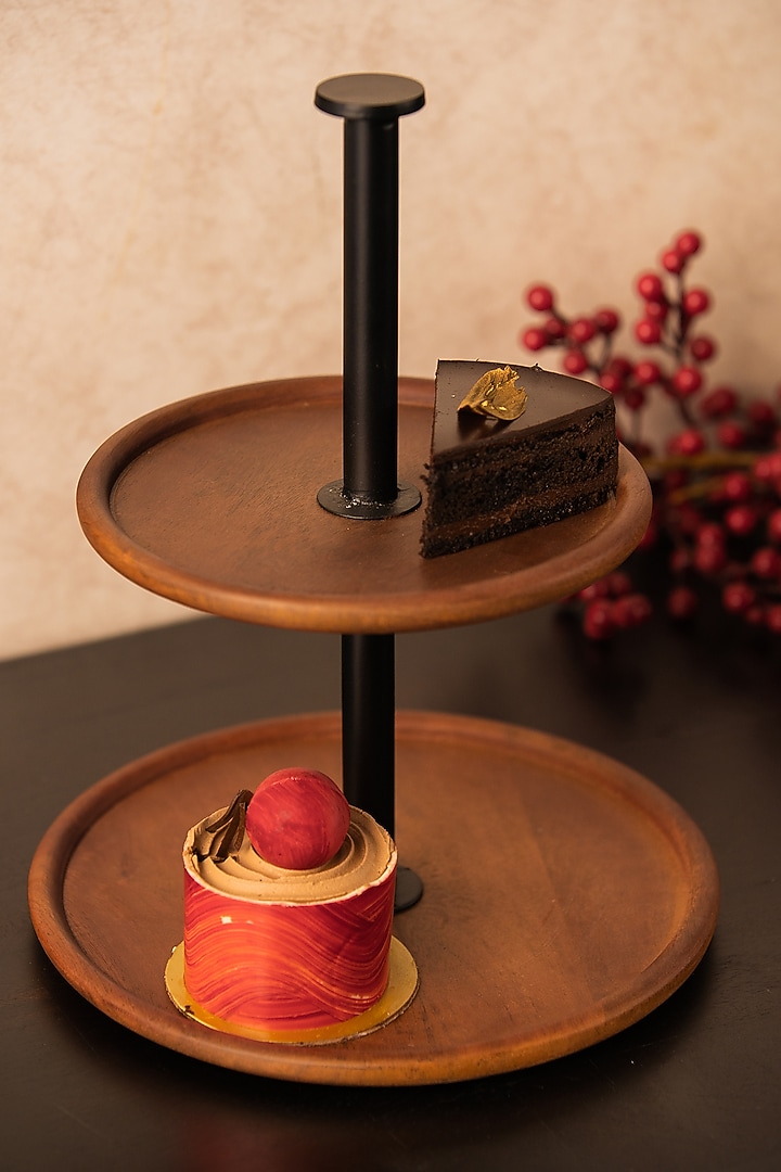 Black Metal & Wood Tea Stand by SG Home at Pernia's Pop Up Shop