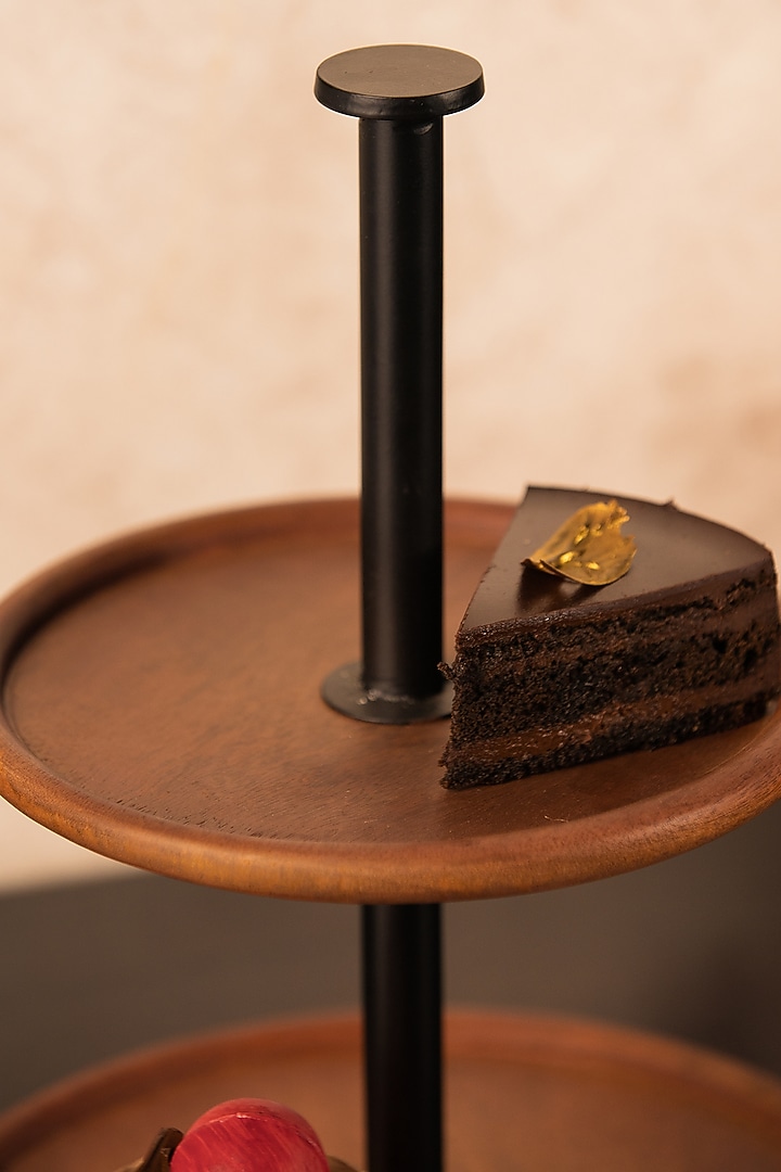Black Metal & Wood Tea Stand by SG Home at Pernia's Pop Up Shop