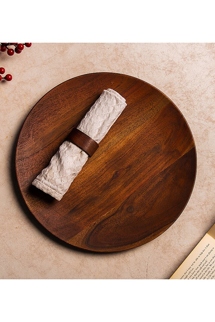 Brown Wooden Charger Plate by SG Home