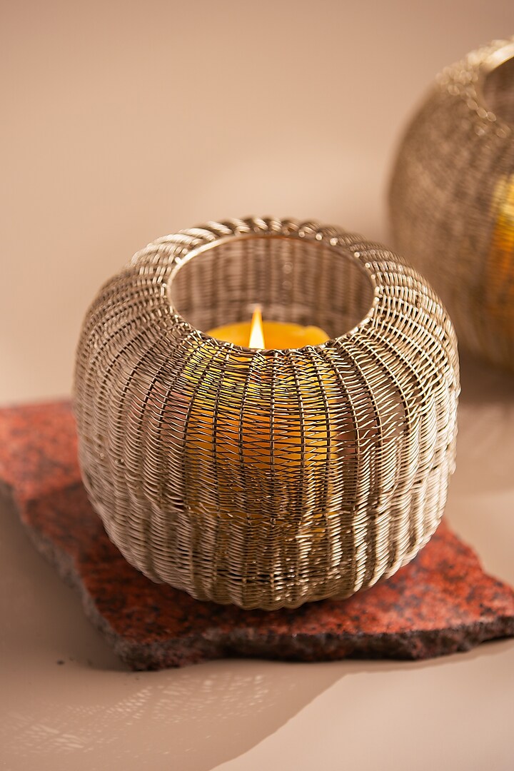 Golden Metal Candle Holder by SG Home