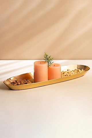Golden Metal Serving Platter by SG Home
