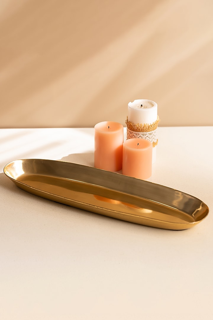 Golden Metal Serving Platter by SG Home at Pernia's Pop Up Shop