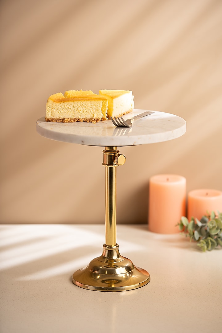 Golden Metal & Marble Cake Stand by SG Home
