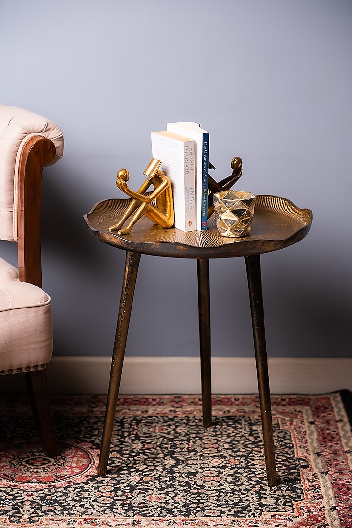 Golden Metal Side Table by SG Home