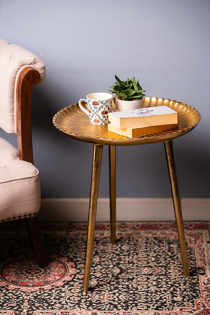 Golden Metal Side Table by SG Home