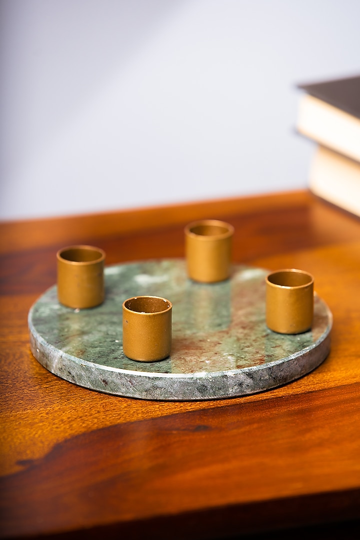 Green Marble Candle Holders by SG Home at Pernia's Pop Up Shop