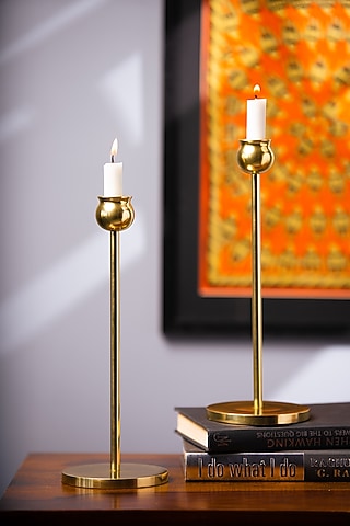 Golden Metal Candle Holder Set by SG Home