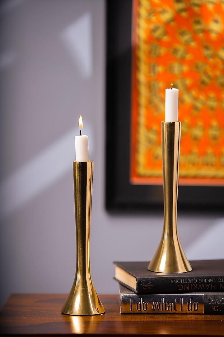 Golden Metal Candle Holder Set by SG Home