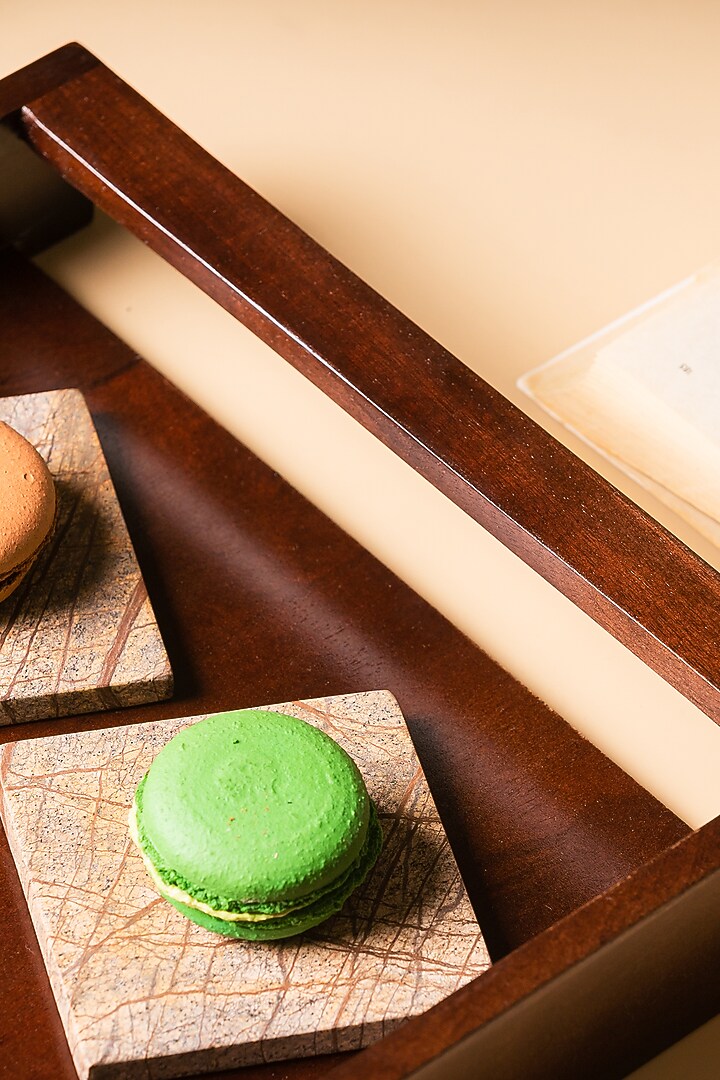 Brown Wood & Glass Handcrafted Tray by SG Home at Pernia's Pop Up Shop