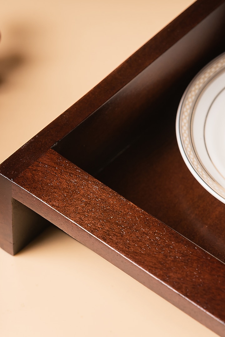 Brown Wood & Glass Handcrafted Tray by SG Home at Pernia's Pop Up Shop