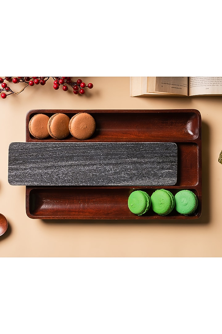 Brown Wood & Marble Handcrafted Platter by SG Home at Pernia's Pop Up Shop