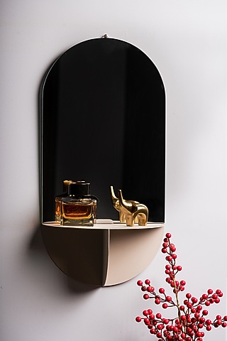 Black & White Glass Handcrafted Vanity Mirror by SG Home