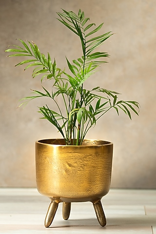 Rustic Gold Metal Handcrafted Planter by SG Home