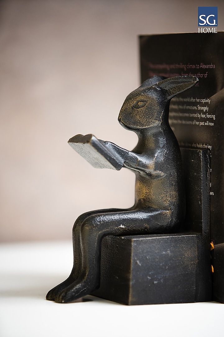 Black Metal Handcrafted Bookend (Set of 2) by SG Home at Pernia's Pop Up Shop