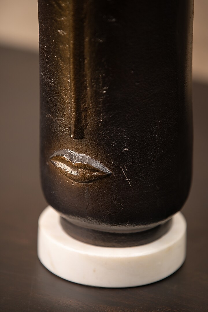 Brown Metal & Marble Handcrafted Vase by SG Home at Pernia's Pop Up Shop