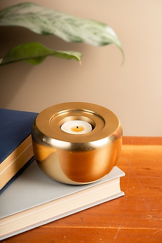 Golden Metal Umbra Tea Light Holder by SG Home