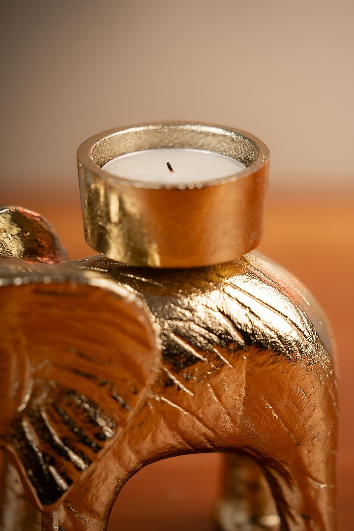 Golden Metal Elephant Tea Light Holder by SG Home at Pernia's Pop Up Shop