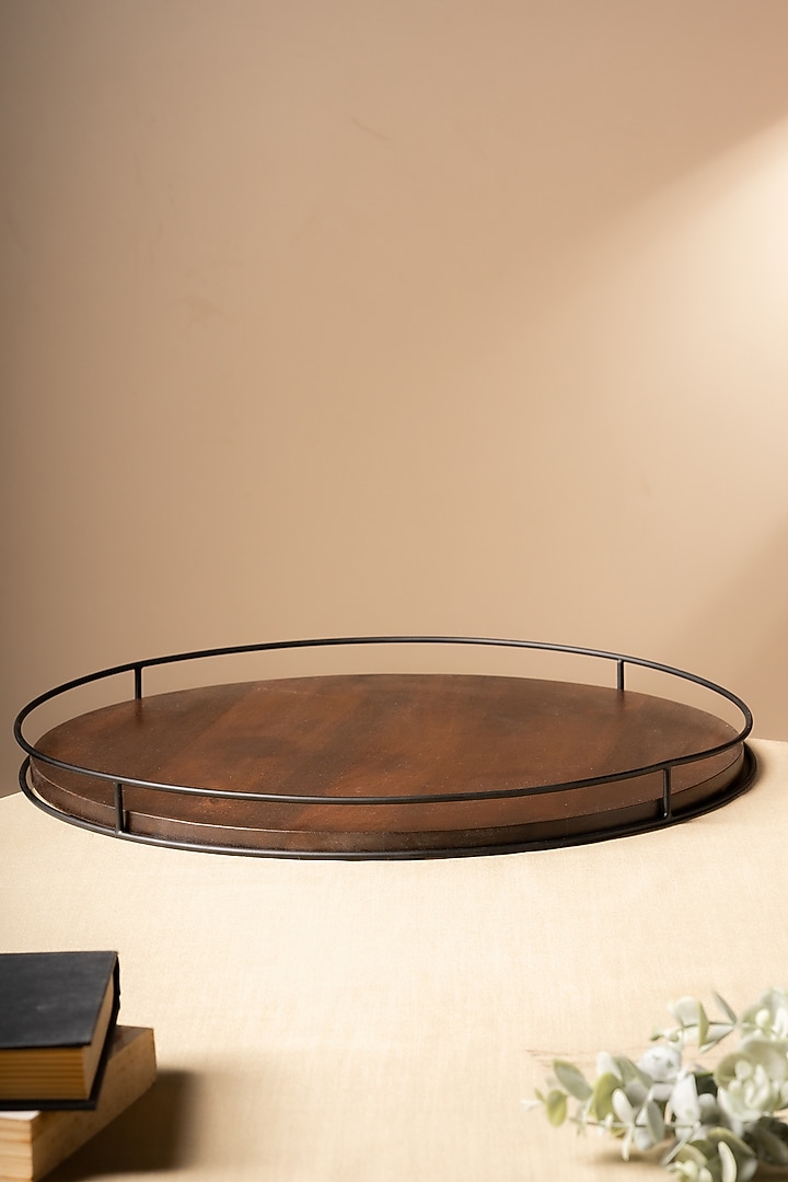 Black Wood & Metal Tray by SG Home at Pernia's Pop Up Shop