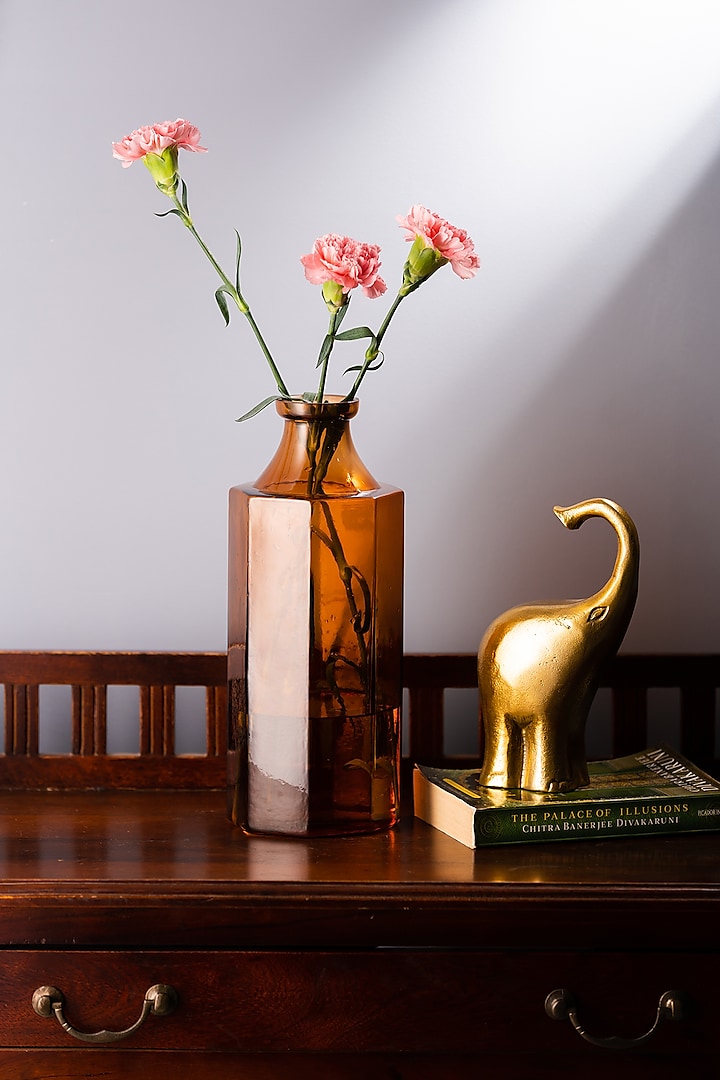 Indo Amber Glass Vase by SG Home