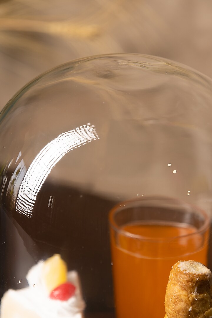 Brown Glass Dome With Wood Base by SG Home at Pernia's Pop Up Shop