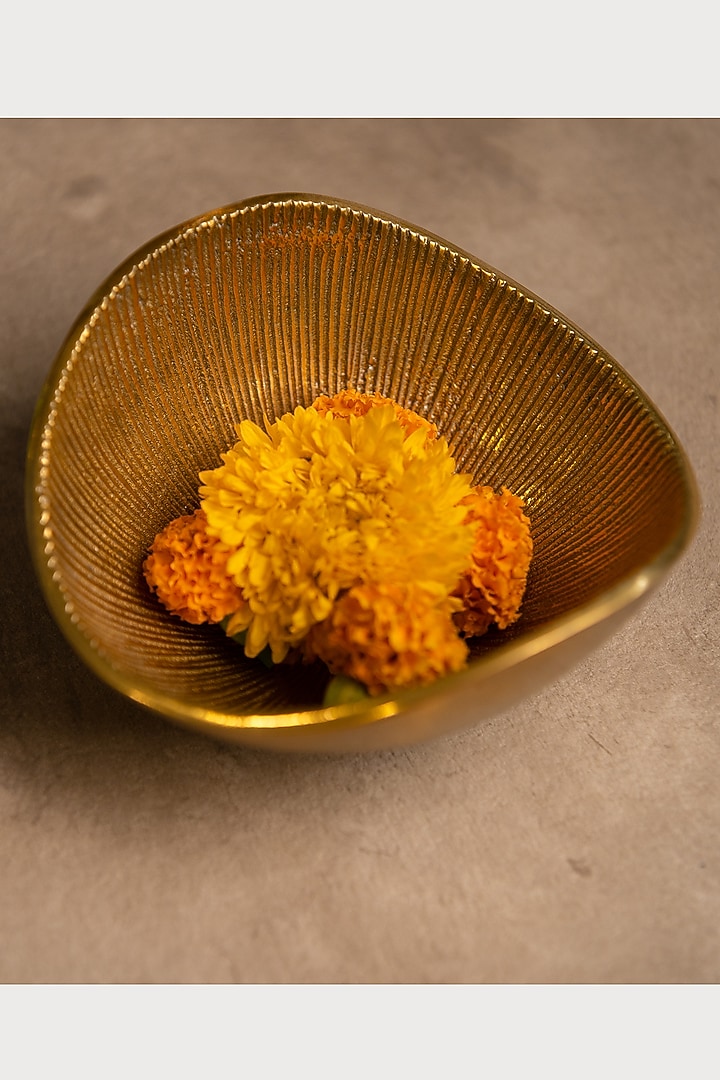 Golden Fluted Platter With Bowl by SG Home at Pernia's Pop Up Shop