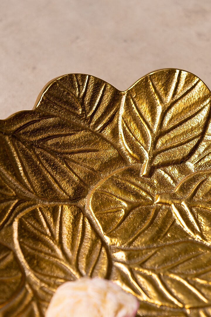 Golden Patterned Round Platter by SG Home at Pernia's Pop Up Shop
