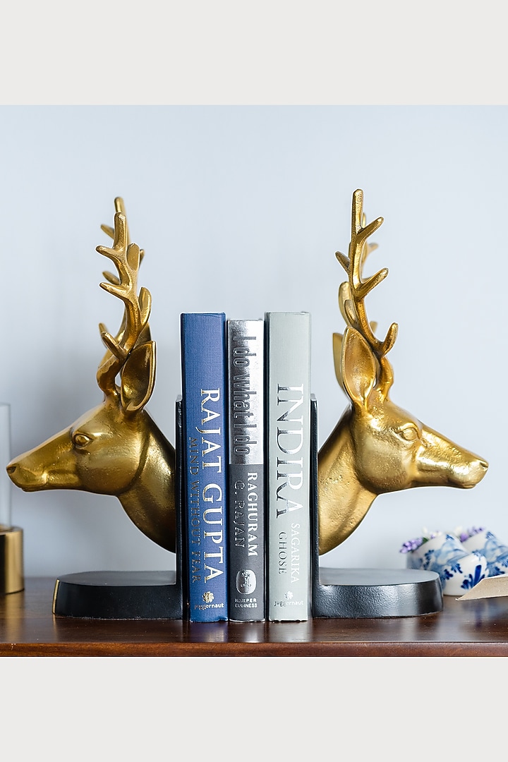 Golden Reindeer Bookend by SG Home at Pernia's Pop Up Shop