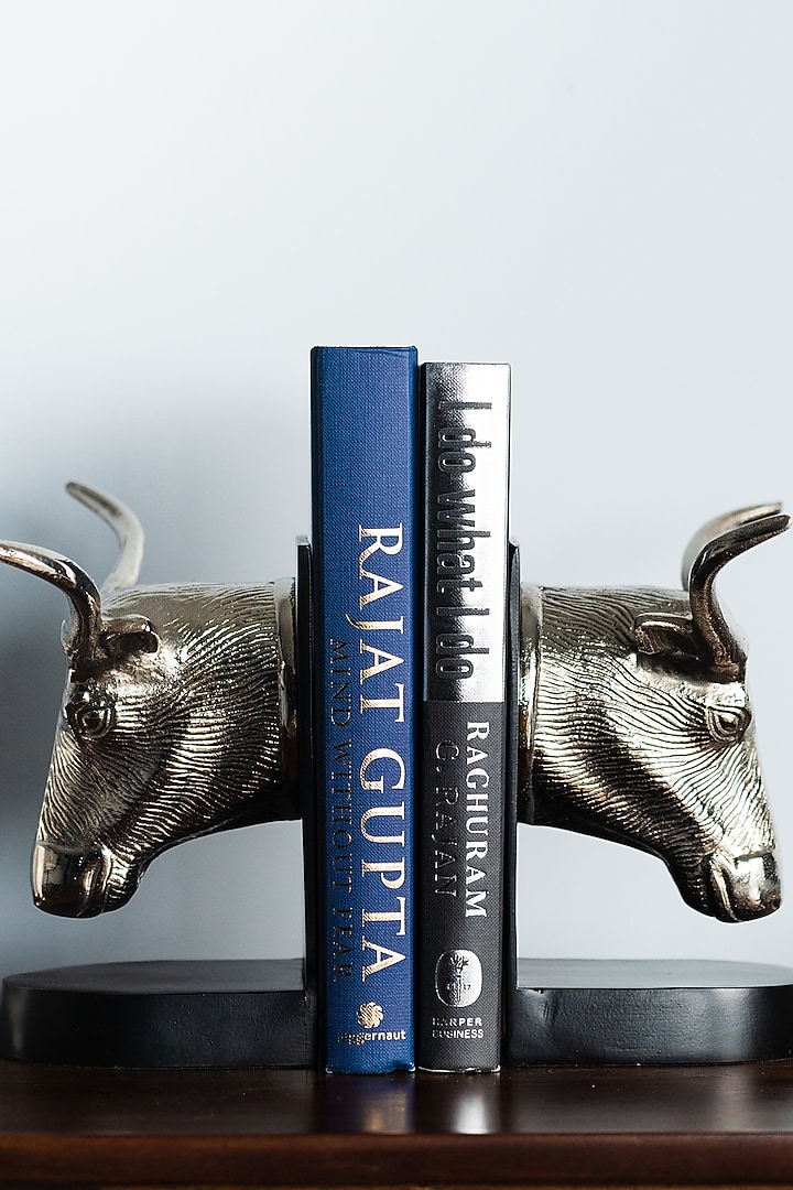 Silver Bull Bookend by SG Home