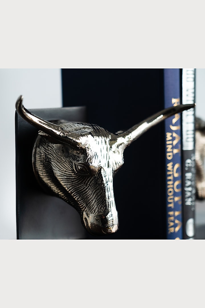 Silver Bull Bookend by SG Home at Pernia's Pop Up Shop