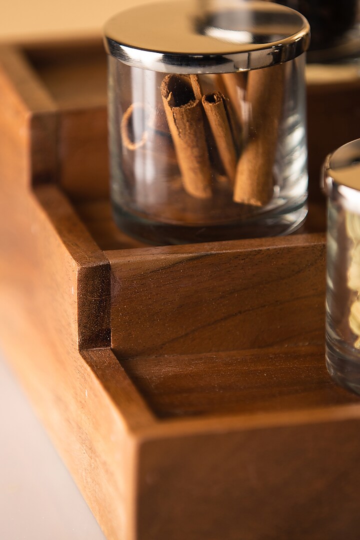 Brown Acacia Wood Jar Set by SG Home at Pernia's Pop Up Shop