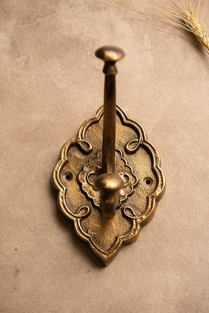 Gold Metal Floral Wall Hooks (Set of 2) by SG Home at Pernia's Pop Up Shop