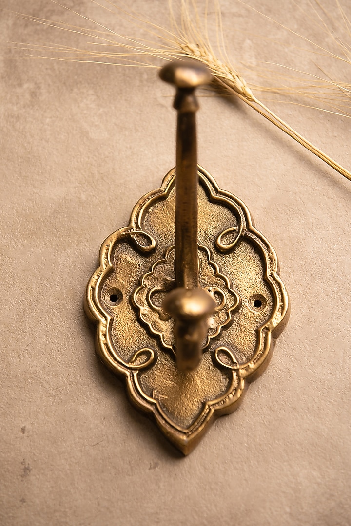 Gold Metal Floral Wall Hooks (Set of 2) by SG Home at Pernia's Pop Up Shop