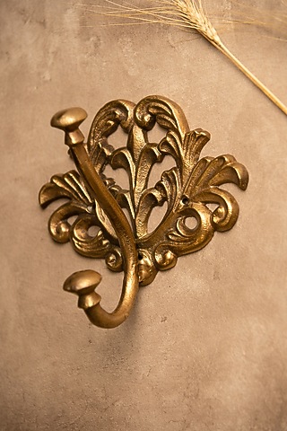 Gold Metal Colonial Wall Hooks (Set of 2) by SG Home