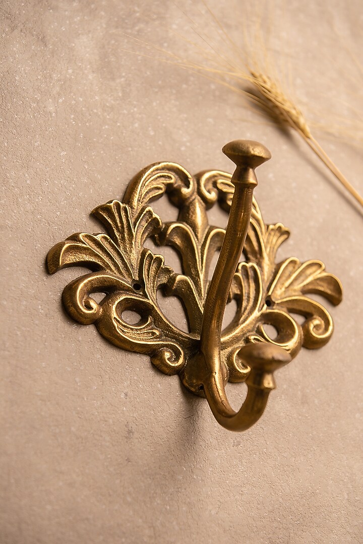 Gold Metal Colonial Wall Hooks (Set of 2) by SG Home at Pernia's Pop Up Shop