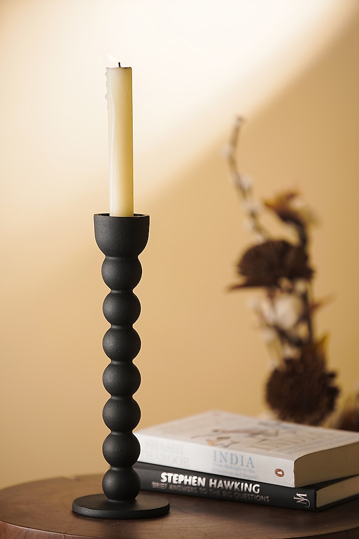 Black Metal Candle Holders (Set of 2) by SG Home