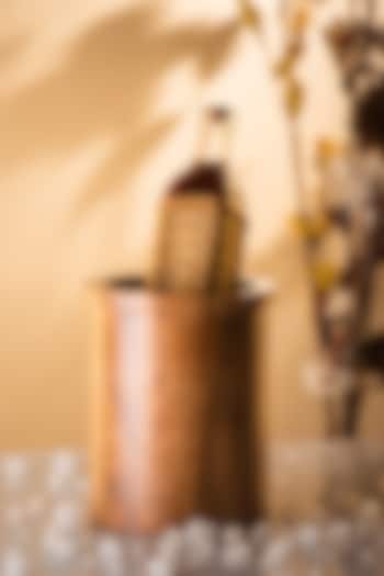 Brown Wooden Bottle Holders (Set of 2) by SG Home at Pernia's Pop Up Shop