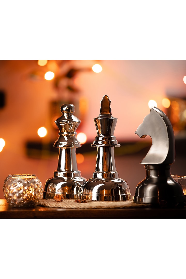 Silver Metal Decor Kings (Set of 2) by SG Home at Pernia's Pop Up Shop